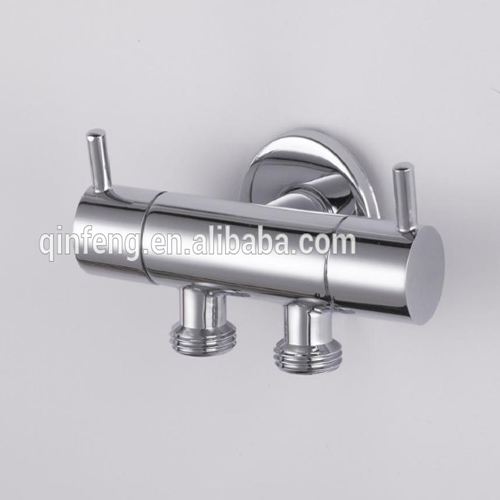 brass chrome angle stop valve with round handle.toilet metal adapter.made in china