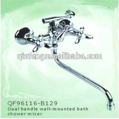 brass double handle bath&shower water mixer,thermostatic shower faucets.wall shower mixer taps,telephone bath mixer