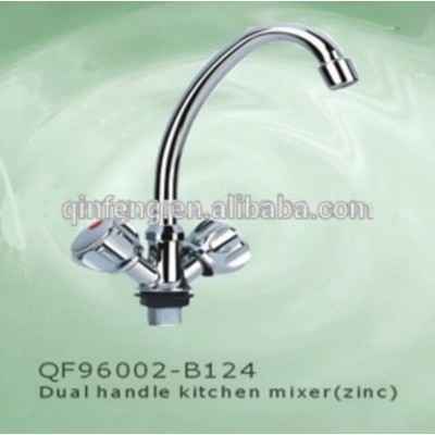 zinc double handle kitchen faucets,kitchen sink faucet mixer ,two handles sink mixer with chromed,made in china